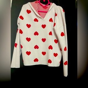 Marled heart sweater hoodie